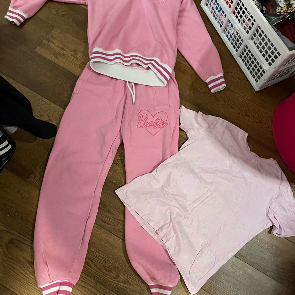 Pink Barbie Sweatshirt and Joggers Set